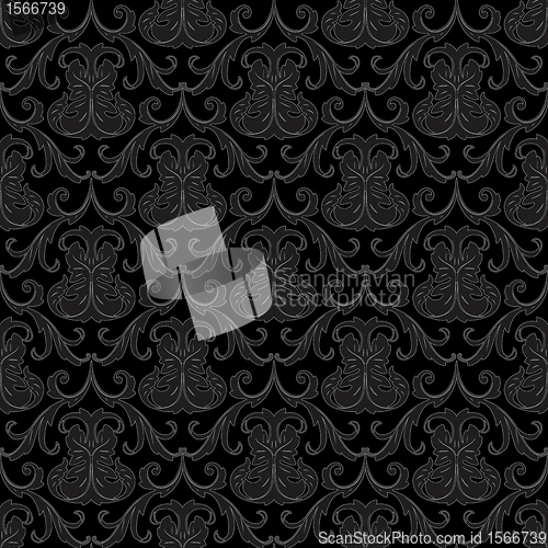 Image of seamless black wallpaper pattern