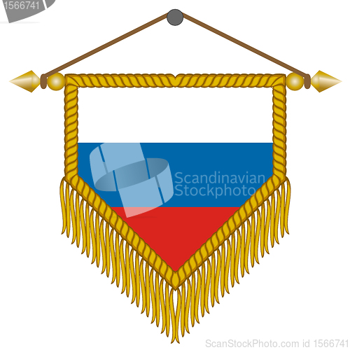 Image of vector pennant with the flag of Russia