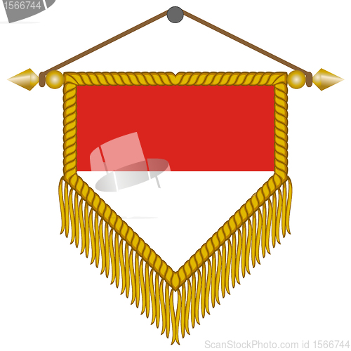 Image of vector pennant with the flag of Monaco