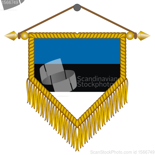 Image of vector pennant with the flag of Estonia
