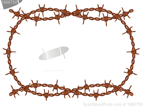 Image of barbed wire frame vector