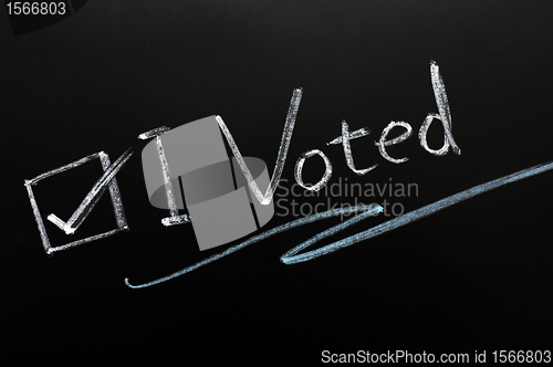 Image of Check box of "I voted"