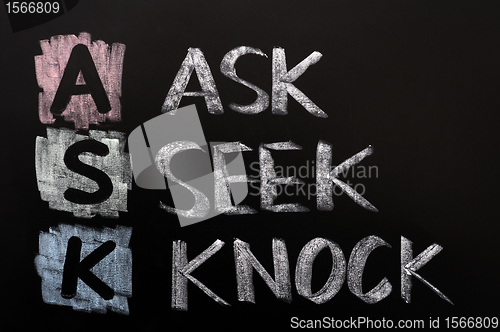 Image of Acronym of ASK - Ask,Seek,Knock