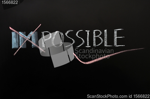 Image of Conceptual image of the word impossible
