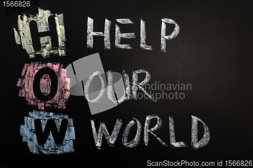 Image of Acronym of HOW - Help Our World