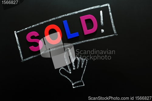 Image of Sold button with a cursor hand
