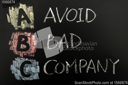 Image of Acronym of ABC - Avoid bad company