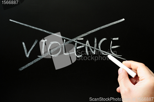Image of Crossing out violence on a blackboard