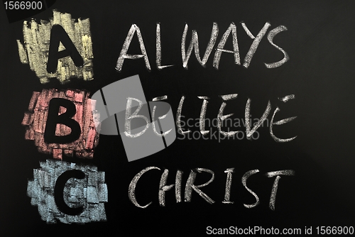 Image of Acronym of ABC - Always believe Christ
