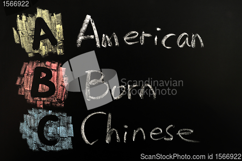 Image of Acronym of ABC - American born Chinese