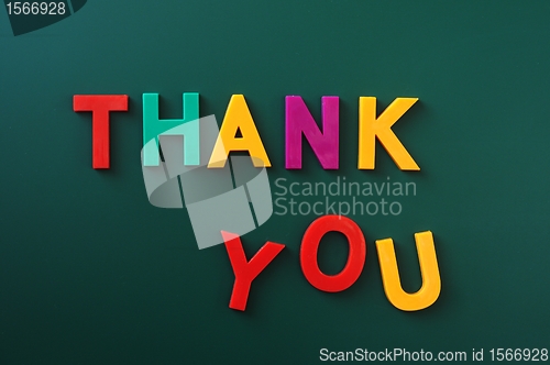 Image of Thank you made of colorful letters