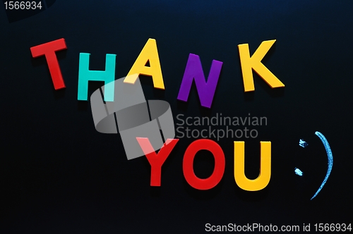 Image of Thank you made of colorful letters