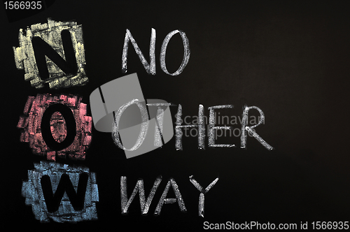 Image of Acronym of NOW - No Other Way