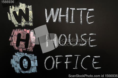Image of Acronym of WHO - White House Office
