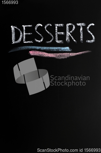 Image of Desserts menu