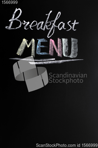 Image of Breakfast menu