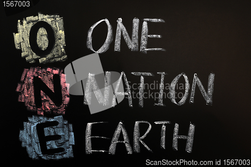 Image of Acronym of ONE - One Nation Earth