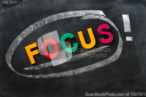 Image of Focus - word made of colorful letters
