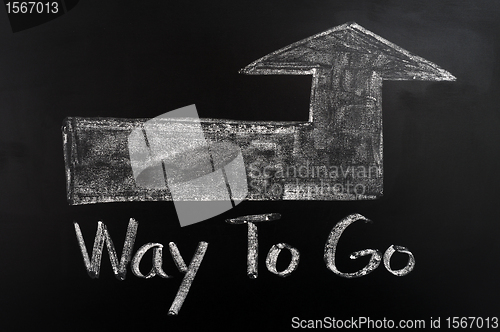 Image of Way to go with a big arrow