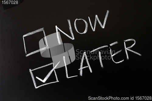 Image of Now and later check boxes
