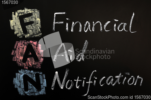 Image of Acronym of FAN - financial aid notification