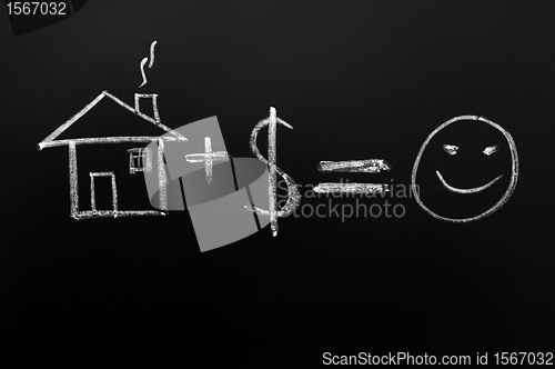 Image of Home plus money means happiness