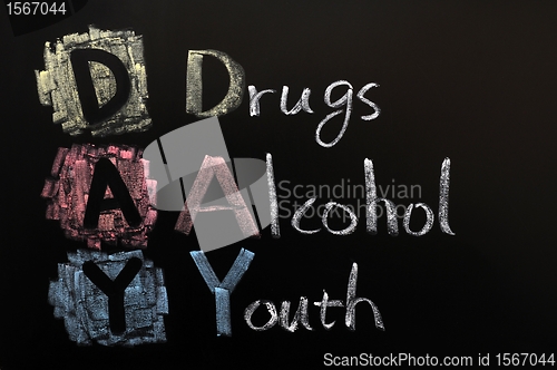 Image of Acronym of DAY - Drugs, Alcohol, Youth