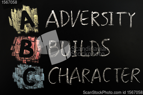 Image of Acronym of ABC - Adversity builds character