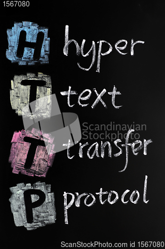 Image of HTTP acronym - hyper text transfer protocol