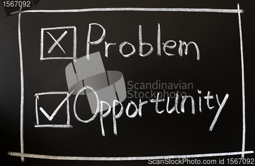 Image of Problem and opportunity check boxes