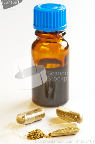 Image of tincture and pills