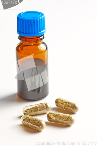 Image of tincture and pills
