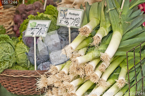 Image of vegetables leek kale