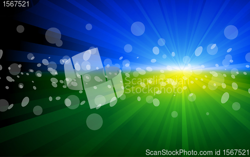 Image of Vector bright background in green and blue color