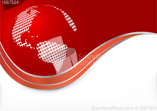 Image of Vector red background with globe