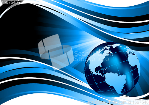 Image of Background in blue color with globe