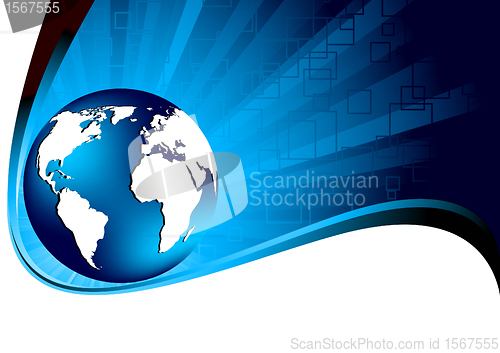 Image of Vector blue tech background