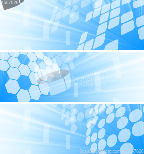 Image of Vector set of three tech banners