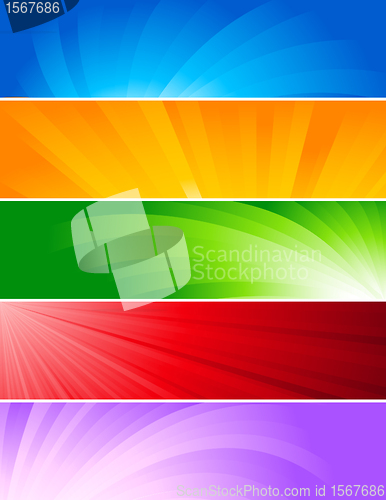 Image of Vector set of colorful baners