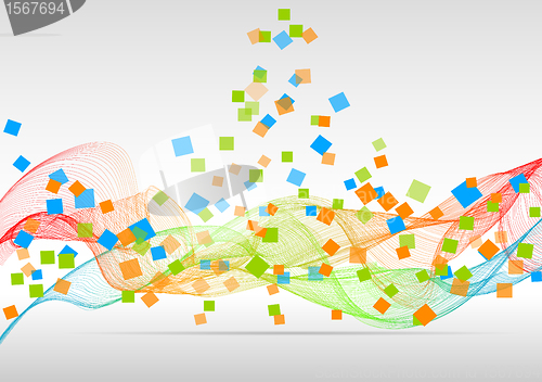 Image of Abstract design with squares. Colorful illustration