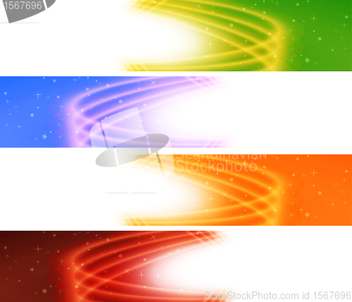 Image of Glossy colorful banner. Vector set