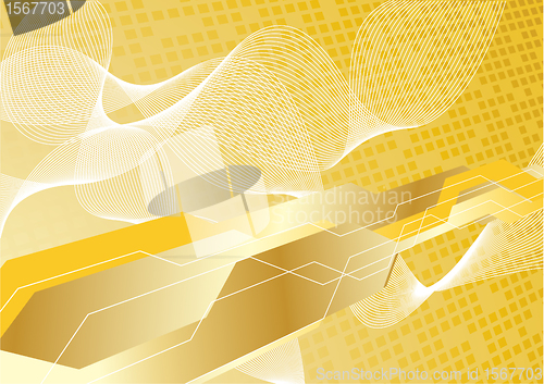Image of Vector hi-tech background in gold color
