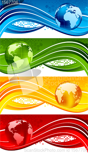 Image of Set of bright technical banners. Vector illustration