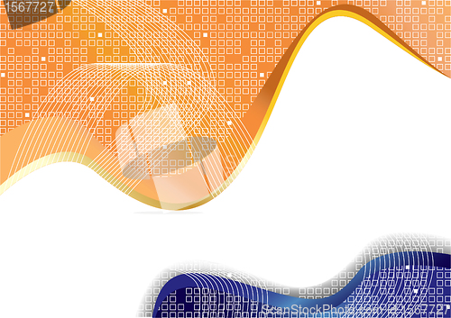Image of Vector abstract orange and blue background