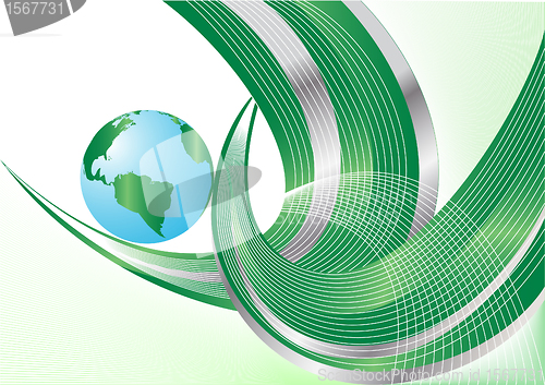 Image of Vector style background with globe