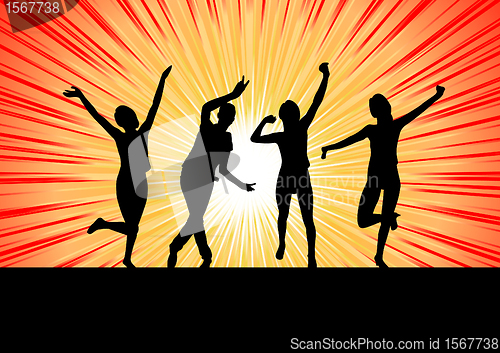 Image of Vector background with girl