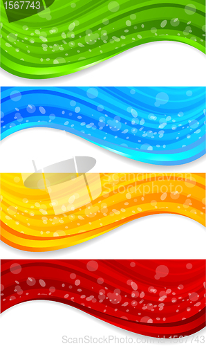 Image of Set of abstract banners with circle