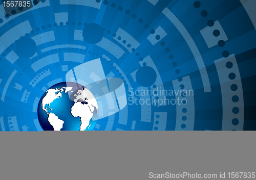 Image of Vector tech background in blue color