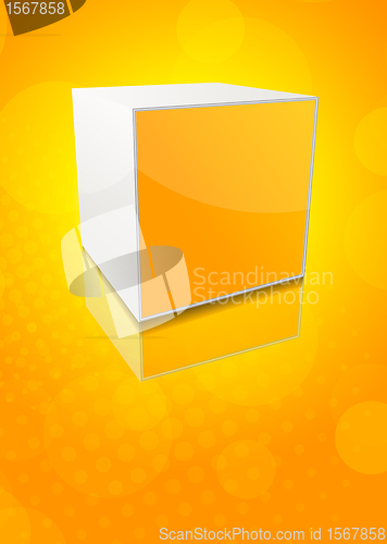 Image of Orange background with cube
