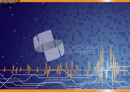 Image of Vector hi-tech background in blue color